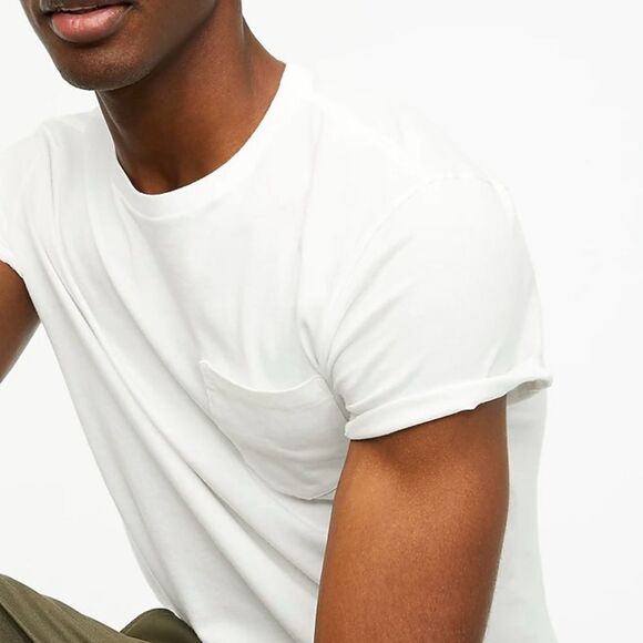 J. Crew Cotton Washed Jersey Pocket Tee white XL NWT IN PACKAGE - Picture 2 of 6